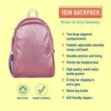 Pink Glitter 15 Inch Backpack