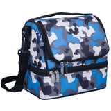 Blue Camo Two Compartment Lunch Bag