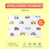 Trains, Planes & Trucks 100% Cotton Hypoallergenic Pillowcase - Toddler