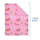 Horses Plush Baby Blanket