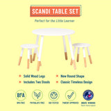 Scandi Table and Chair Set - White/Natural