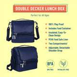 Rip-Stop Blue Two Compartment Lunch Bag