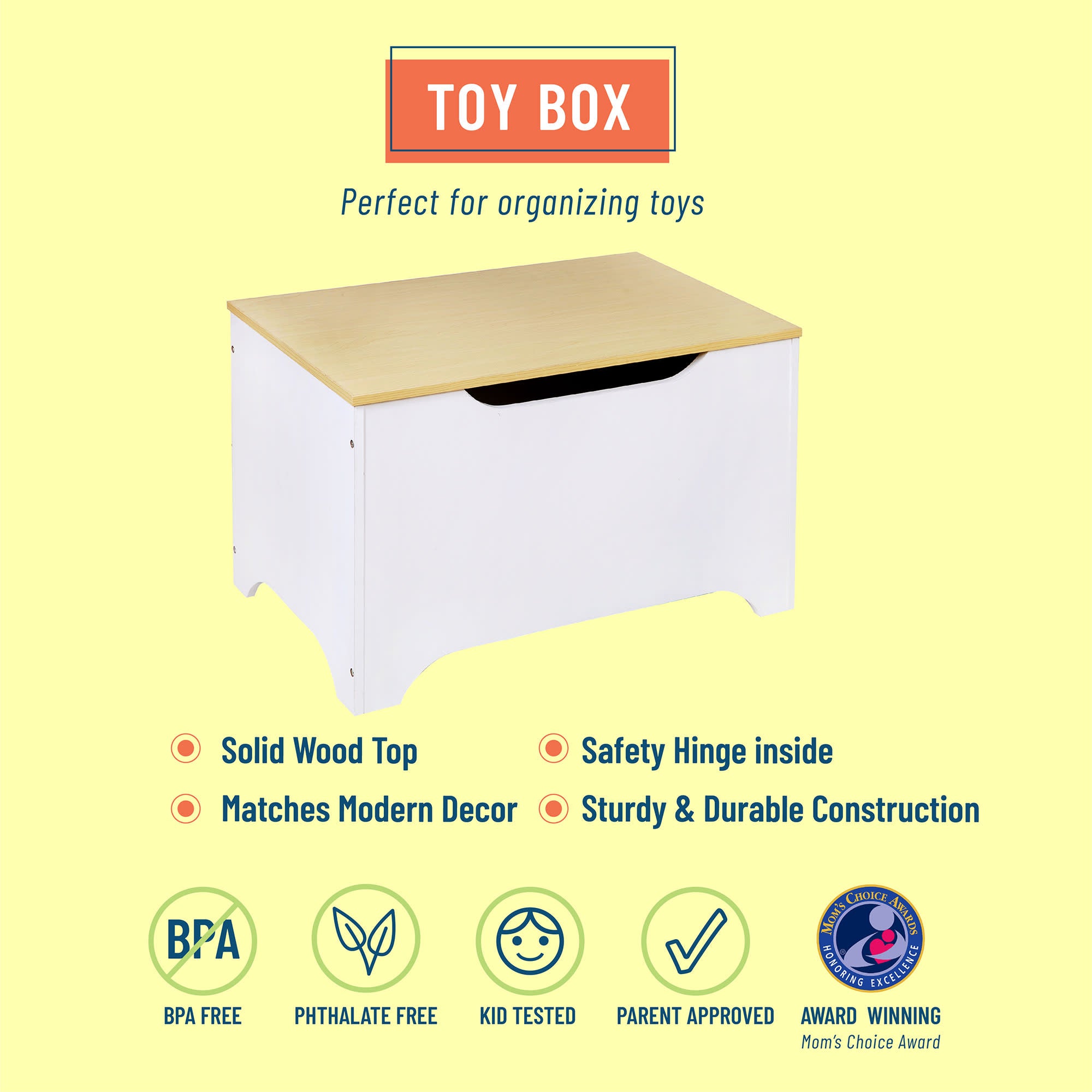 International Concepts Traditional Light Brown Wooden Toy Box with Safety  Hinge - 38-in x 19-in x 23 in the Toy Boxes department at