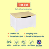 Modern Toy Box - White w/ Natural