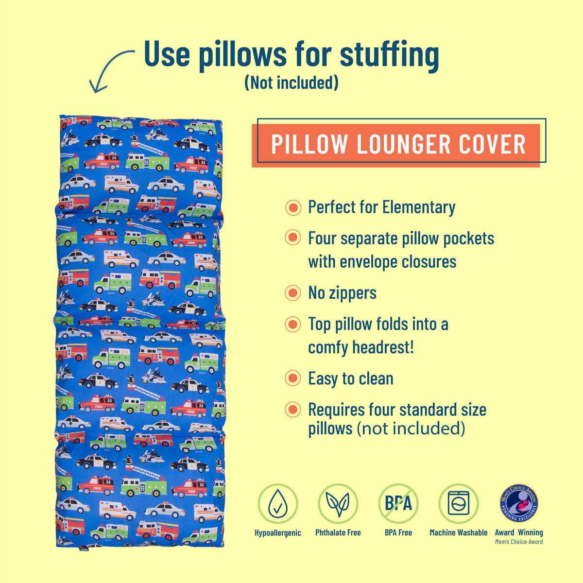 Wildkin Pillow Lounger|Kids Lounge Pillow|Kids Floor Lounger-Heroes