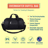 Rip-Stop Black Overnighter Duffel Bag