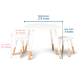 Scandi Table and Chair Set - White/Natural