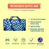 Chevron Blue Weekender Duffel Bag