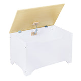 Modern Toy Box - White w/ Natural