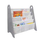 Modern Sling Bookshelf - Gray w/ White