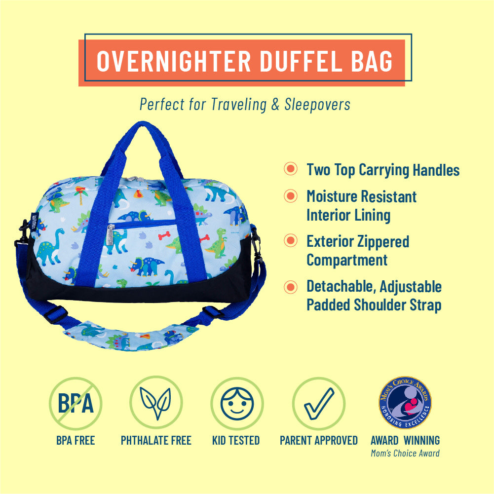 Wildkin Overnighter Kids Duffel Bag|Travel Duffel Bags-Dinosaur Land