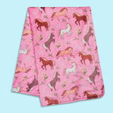 Wild Horses Plush Throw Blanket