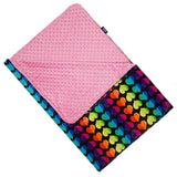 Rainbow Hearts Plush Throw Blanket