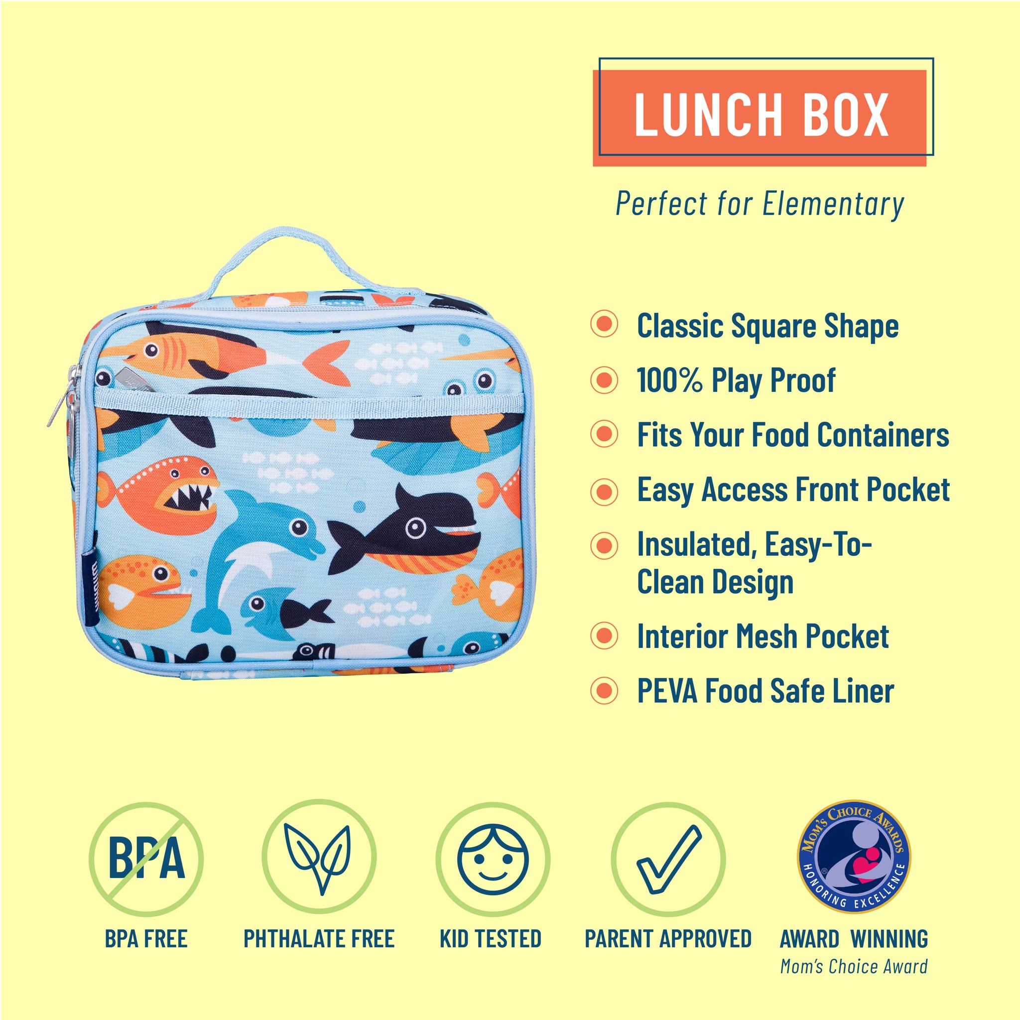 Boys Wildkin Big Fish Lunch Box, Blue