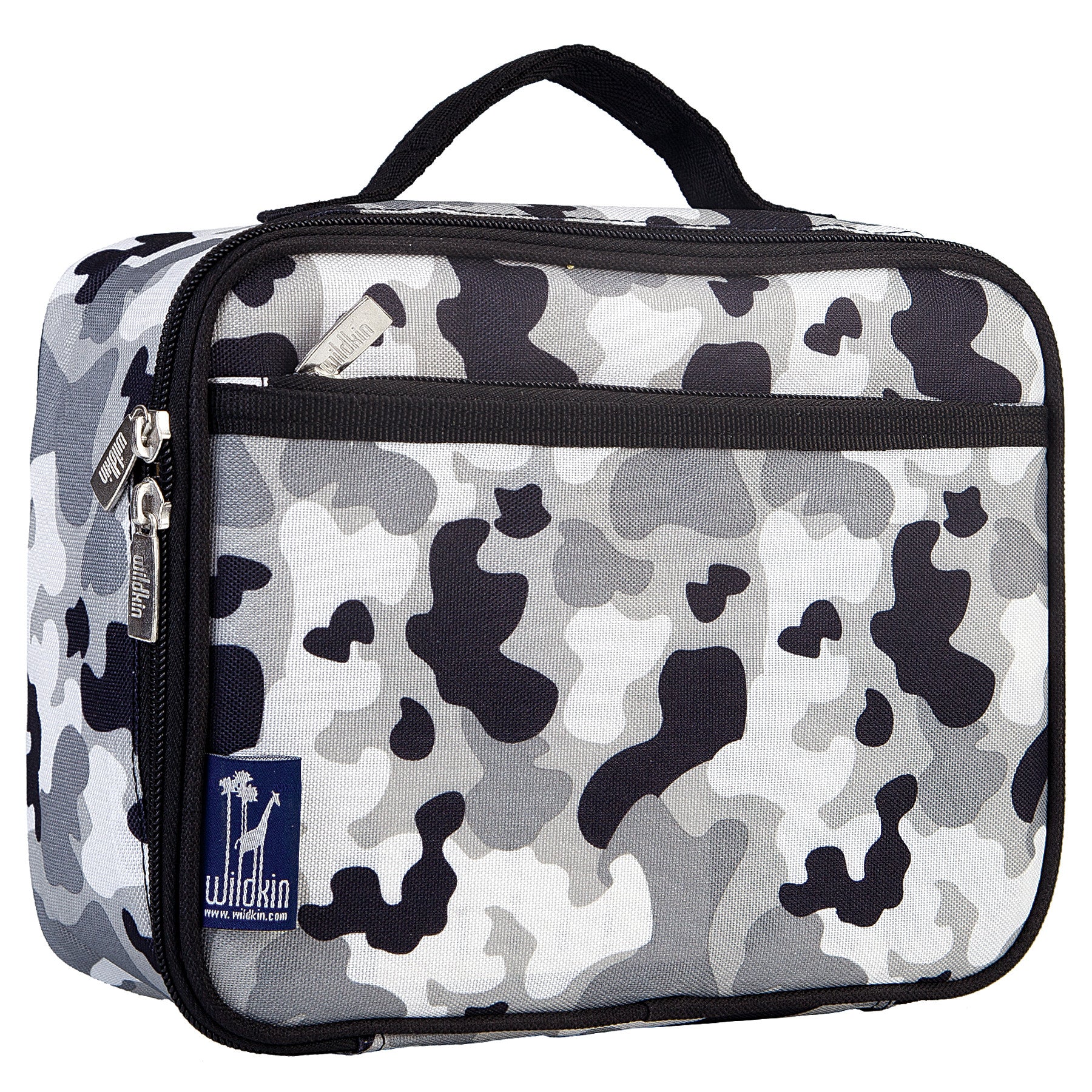 Wildkin Kids Insulated Lunch Box Bag for Boys & Girls (Grey Tweed