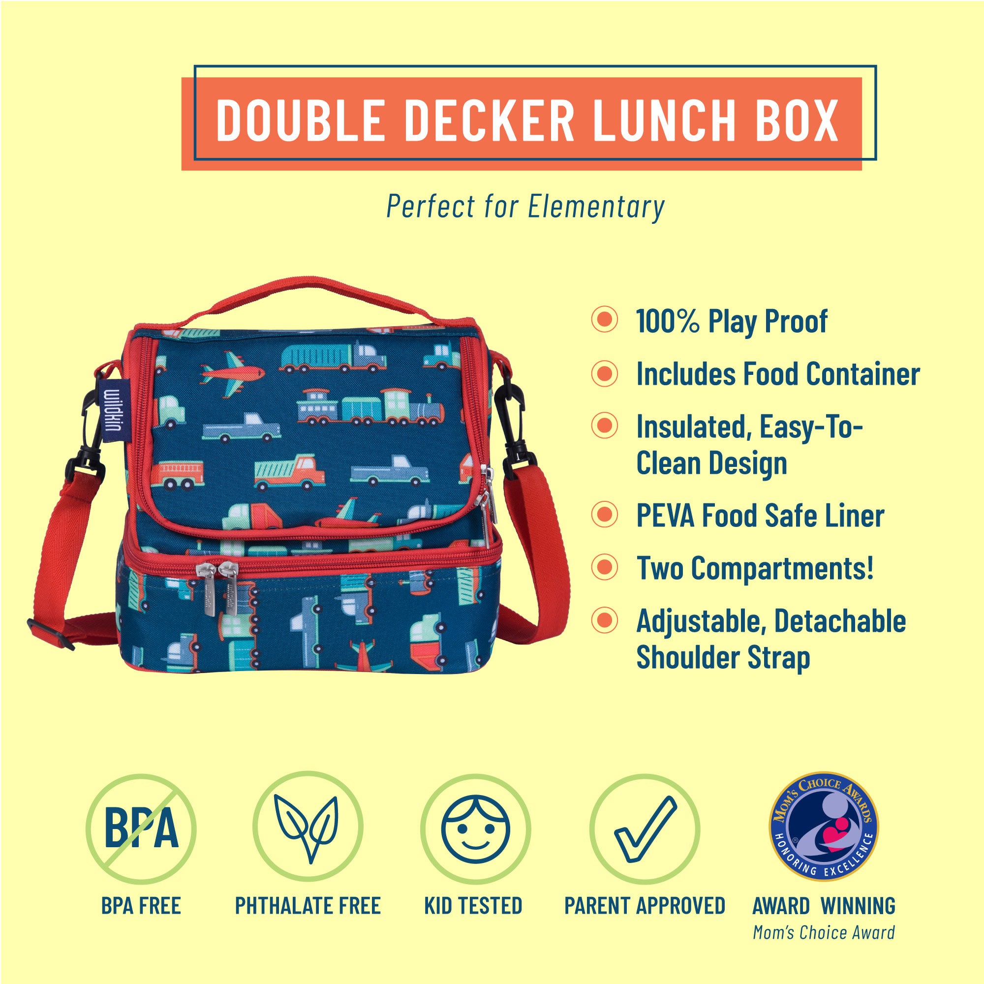 Wildkin Two Compartment Insulated Lunch Bag for Boys & Girls, Perfect for  Early Elementary Lunch Box…See more Wildkin Two Compartment Insulated Lunch