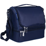 Rip-Stop Blue Two Compartment Lunch Bag