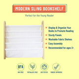 Modern Sling Bookshelf - Natural w/ White