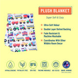 Trains, Planes & Trucks Plush Baby Blanket