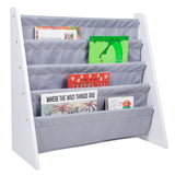Sling Book Shelf - White w/ Gray
