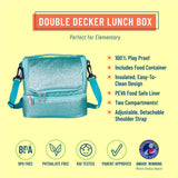 Blue Glitter Two Compartment Lunch Bag