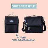 Rip-Stop Black Two Compartment Lunch Bag